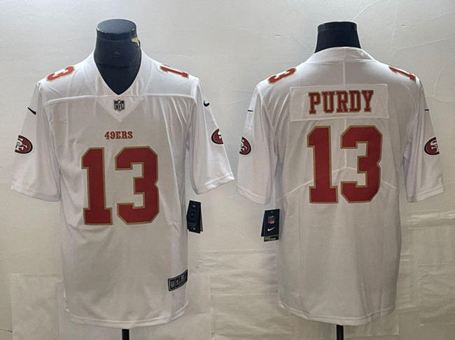Men's San Francisco 49ers #13 Brock Purdy White Vapor Untouchable Limited Football Stitched Jersey